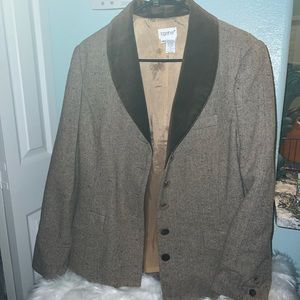 Vintage style coat with velvet collar & buttons by together size 14